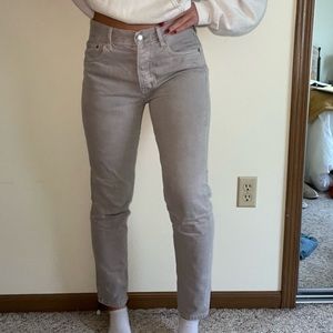 American Eagle straight Leg High Wasited Grey Jeans - 4 Long - LIKE NEW